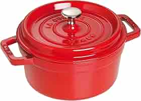 STAUB 赤 18cm Staub Dutch Oven - 7-qt Cast Iron Cocotte - Cherry Red